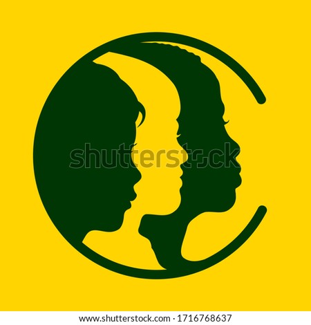 Children of the world silhouetted profiles close up