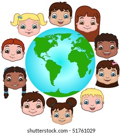 Children of the World - vector illustration