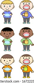 Children in the world who wash their hands and gargle to prevent infectious diseases
