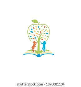 children,kid education and tutoring symbolic logo