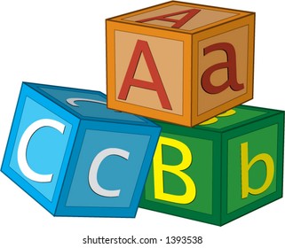 Childrens 3d Alphabet Cubes Letters Abc Stock Vector (Royalty Free ...