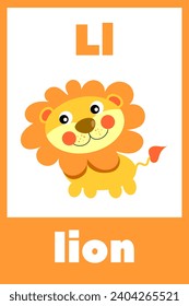 Children's ABC cards. Letter, word and picture. Educational cards with the alphabet for children. Cards for learning letters, the English alphabet with food and animals for kindergarten and school