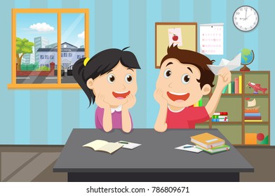 children's activity in the kindergarten. Pupils playing classroom