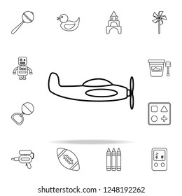 children's airplane line icon. toys icons universal set for web and mobile