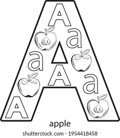 children's alphabet coloring book with fruits and vegetables
