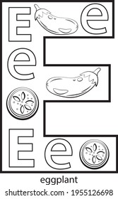 children's alphabet coloring book with fruits and vegetables