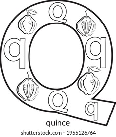 children's alphabet coloring book with fruits and vegetables