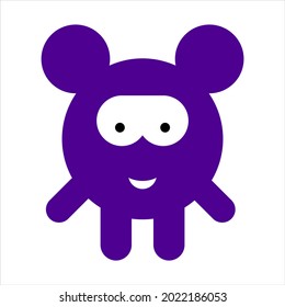 Children's animal. A cute animal or alien. Vector flat illustration icon isolated on white background.