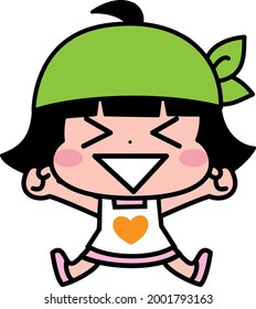 Children's apron cooking help illustration material