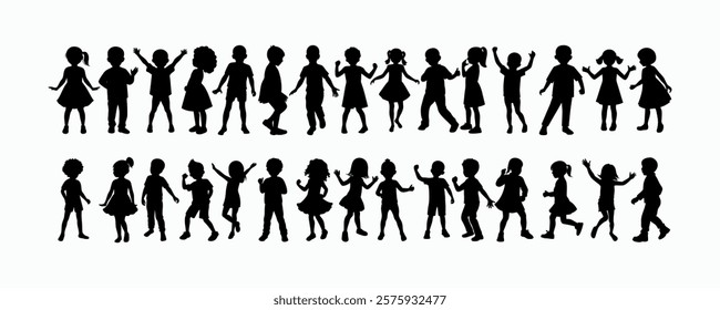 Children's or baby's various style silhouette design