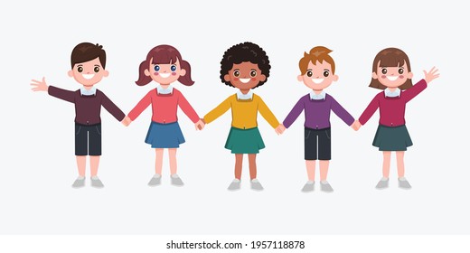 Childrens Back to school concept cartoon background