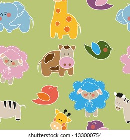 children's background animals giraffe elephant lamb