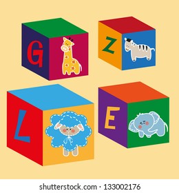 children's background animals giraffe elephant lamb