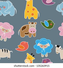 children's background animals giraffe elephant lamb