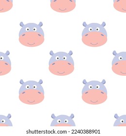 childrens background with animals. Hippo Background