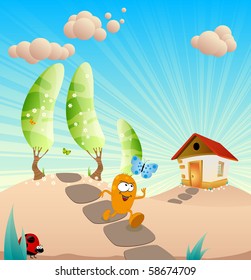 Children's background for the book. Vector