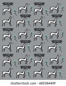 Children's background with deer