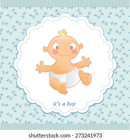 Children's background from the flowers with a small child in a frame. Baby background for baby boy.