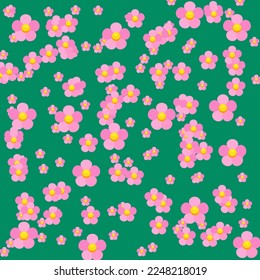 Marco de fondo infantil con flores rosas. Fondo de marea rosa vectorial.