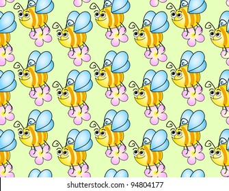 children's background with funny bees