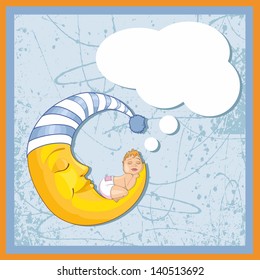 Children's background with the moon