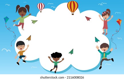 Children's background template. Good for printing congratulations, wallpapers, backgrounds, banners, flyers, etc.