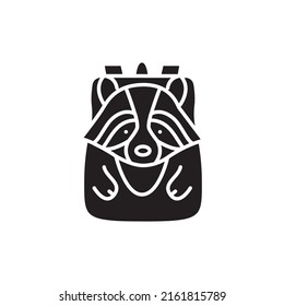 Children's backpack line color icon. Isolated vector element.