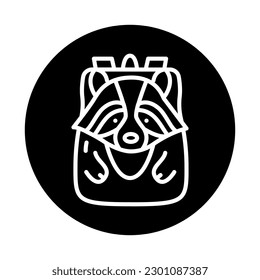 Icono de color de la línea de mochila para niños. Elemento vector aislado. Pictograma de esquema para página web, aplicación móvil, promoción