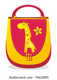 Children's bag with sewn applique "Giraffe"