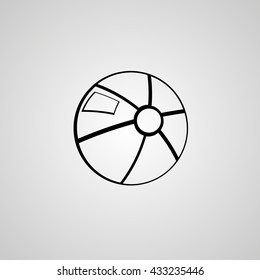 Children's ball sign icon. Vector. Solid black