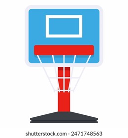 Children's basketball hoop vector cartoon illustration isolated on a white background.