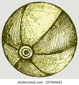 Children's Beach Ball. Vector Image