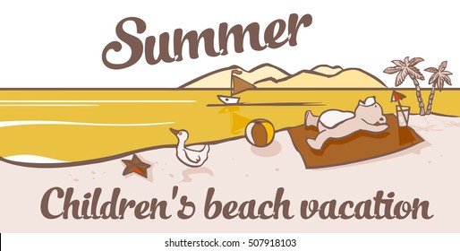 Children's beach vacation, Summer