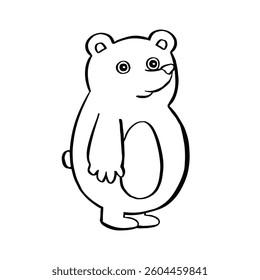 children's bear line vector illustration by hand