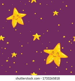 El bonito fondo de los niños. El vector muestra un patrón impecable sobre un fondo morado.