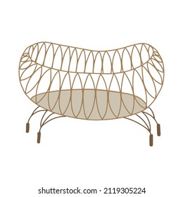 children's bed in boho style. vector illustration