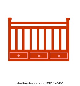 children's bed vector icon
