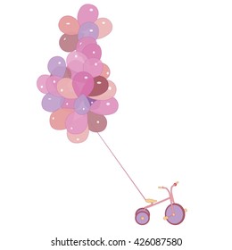 Children's bicycle with balloons
