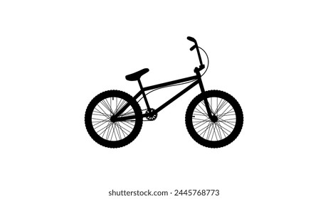 children's bicycle, black isolated silhouette