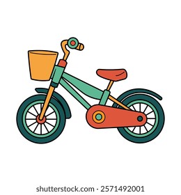 Children's bicycle isolated on white background, bicycle vector illustration.