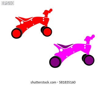 children's bicycle, sign, symbol, vector illustration eps10