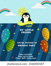 children's birthday party cut invitation