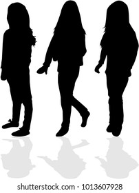 Childrens black silhouettes.