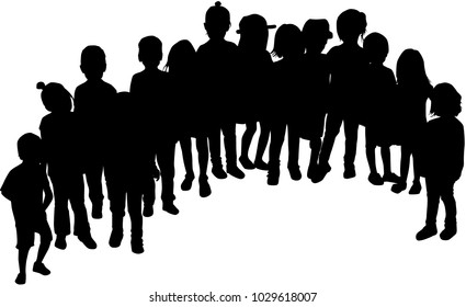 Childrens black silhouettes .
