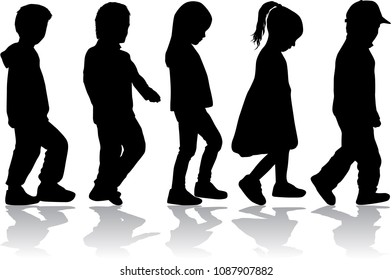 Childrens black silhouettes .
