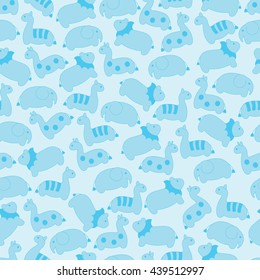 Children's blue background with animals Safari. 