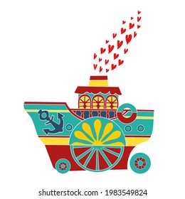 Children's boat. Icon colorful boats. Vector illustration.