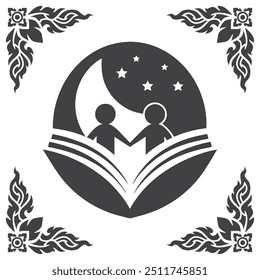 Children's book club logo supporting charity Minimalist for education logo