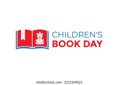 Children's Book Day Isolated Vector Logo Icon