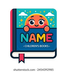 Children's Book Icon Template in Cartoon Style. Isolated on white background. Clipping paths included.
